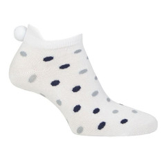 Chaussettes Eugénie dots blanc/bleu