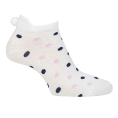 CHAUSSETTES FEMME EUGENIE DOTS BLANC/ROSE